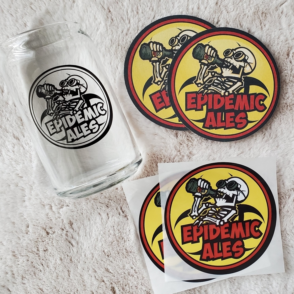 Epidemic Ales Brewery Glass Stickers Coasters Beer